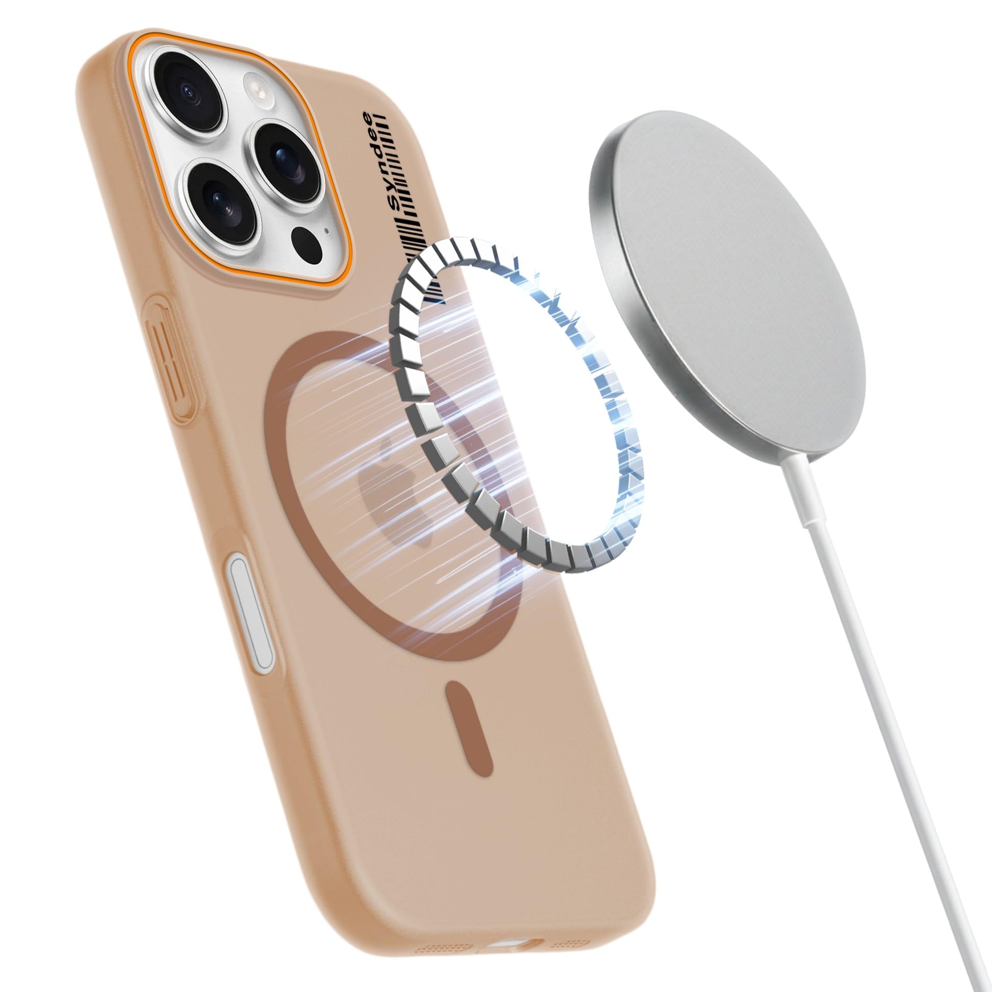 DL3 Mobilak Case Back Cover for iPhone 16 Pro Max 6.9-inch, Sleek Frosted Translucent Back Only Compatible with Wireless Magnetic Accessories | Anti-Scratch Shockproof Phone Case (Brown)