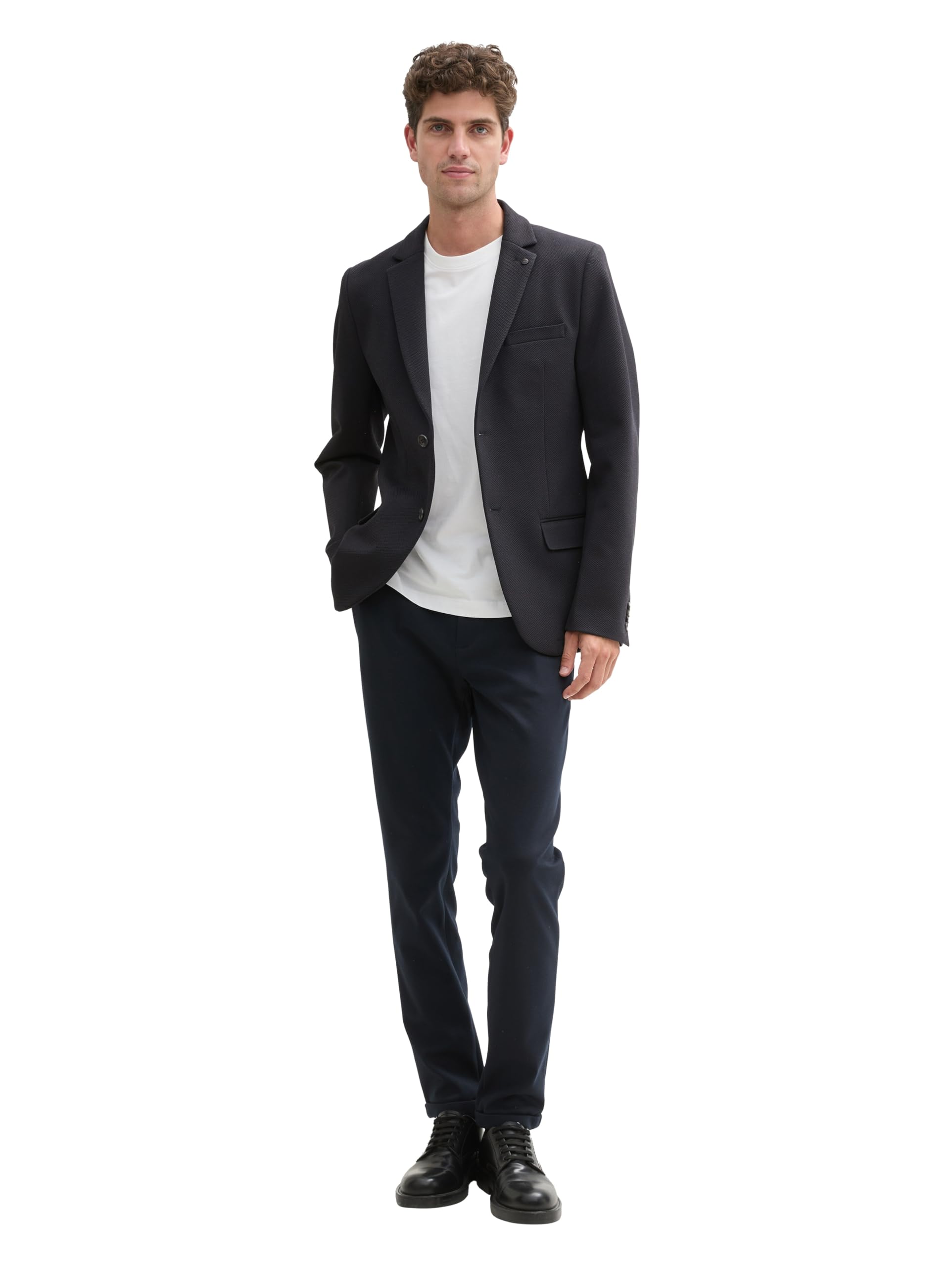 TOM TAILOR Herren 1042867 Blazer mit Piqué Struktur (1er Pack)