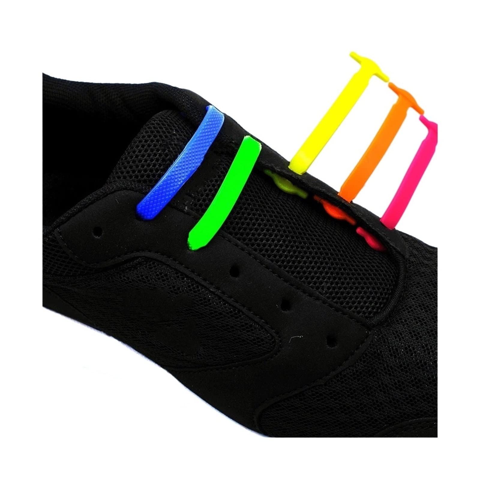 scarpe da lavoro, Lacci elastici in silicone senza nodi, multicolore, confezione da 16