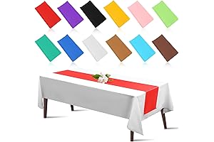 Mixweer 12 Pcs Disposable Plastic Table Runners 14 x 108 Inch