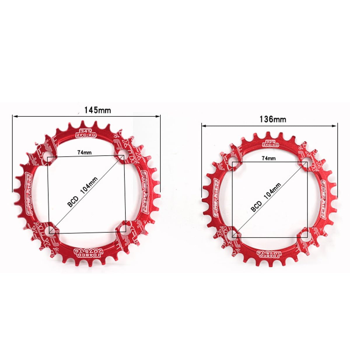 zębatka rowerowa, szerokie zębatki 104 BCD 34T 38T 42T zębatka rowerowa do rowerów szosowych, BMX MTB 42T