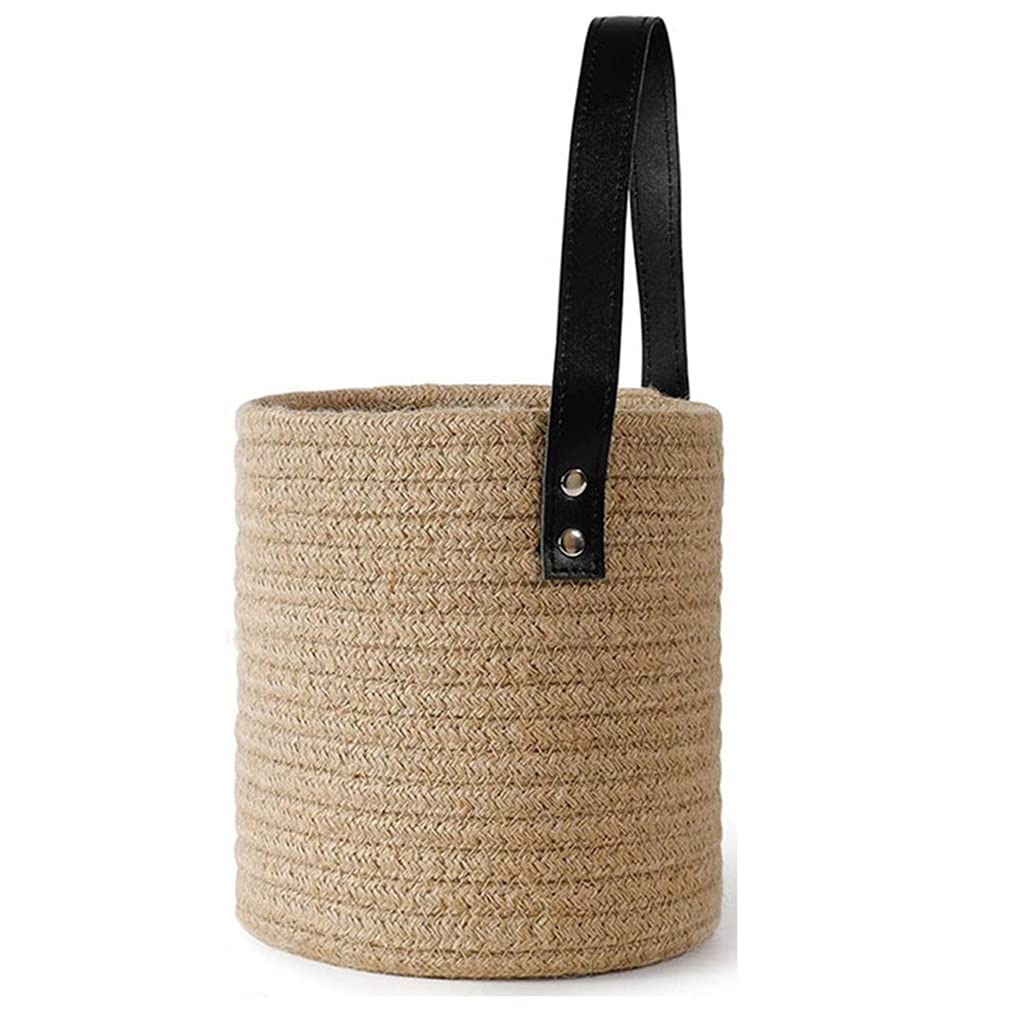 Panier de rangement suspendu en corde de coton avec sangle pour fleur et vêtement