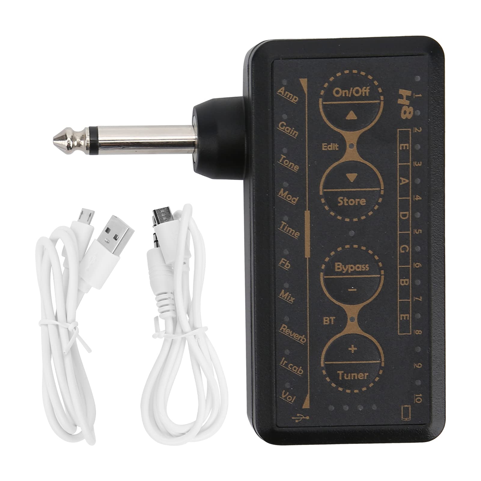 Amplificatore per cuffie per chitarra portatile ricaricabile con effetti incorporati Funzione scheda audio per prestazioni di pratica della chitarra Materiale ABS