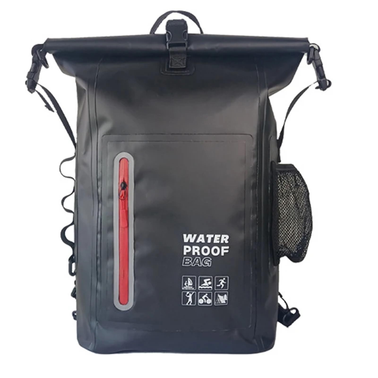 Bolsa Estanca Impermeable Bolsa seca impermeable for kayak, mochila grande for natación a la deriva, senderismo en río, hombro, playa, buceo, rafting, canotaje, bolsa de PVC for acampar(Black)