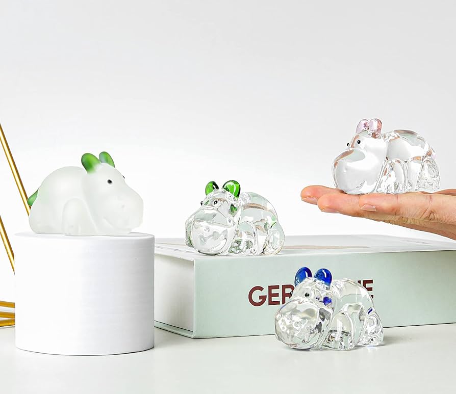 Amazon.co.jp: 2枚入 カバ 水晶 置物 飾 ガラス ホーム ガラス細工