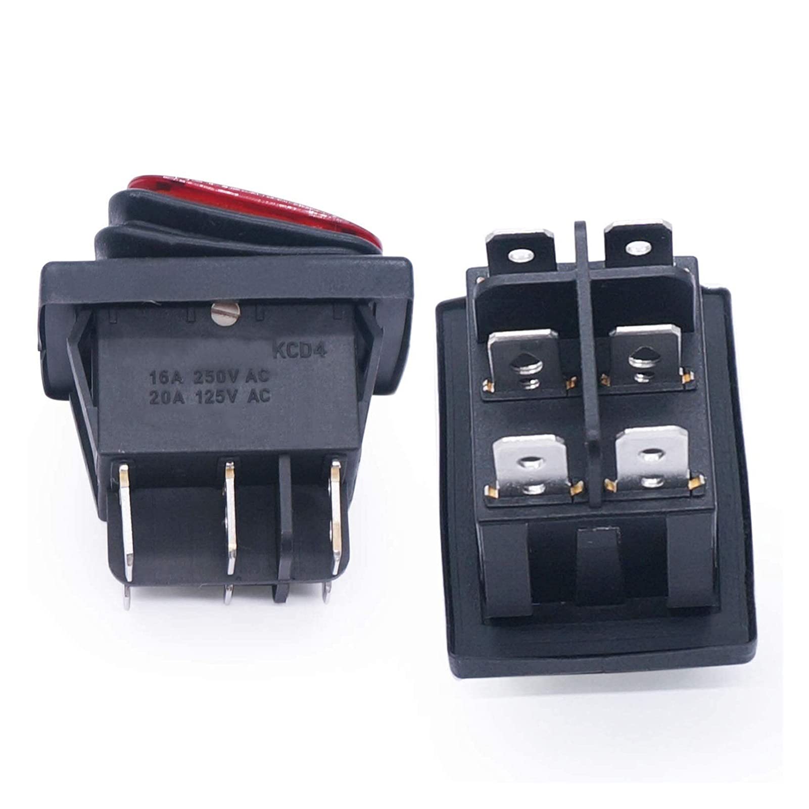 1pc KCD3 Doppio Interruttore a bilanciere for Barca Attiva/disattiva 6 Pin On-off 20A 125VAC (Color : One Color)