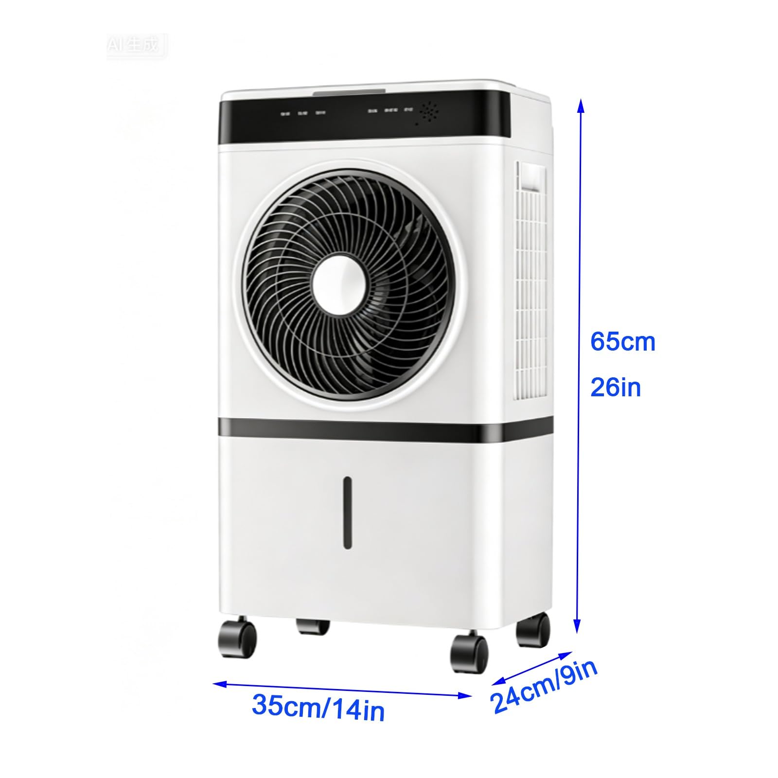 Raffrescatore Evaporativo Portatile con Telecomando, Timer 12 ore e Serbatoio da 14L, Condizionatore Portatile per Camera da Letto, Casa e Ufficio