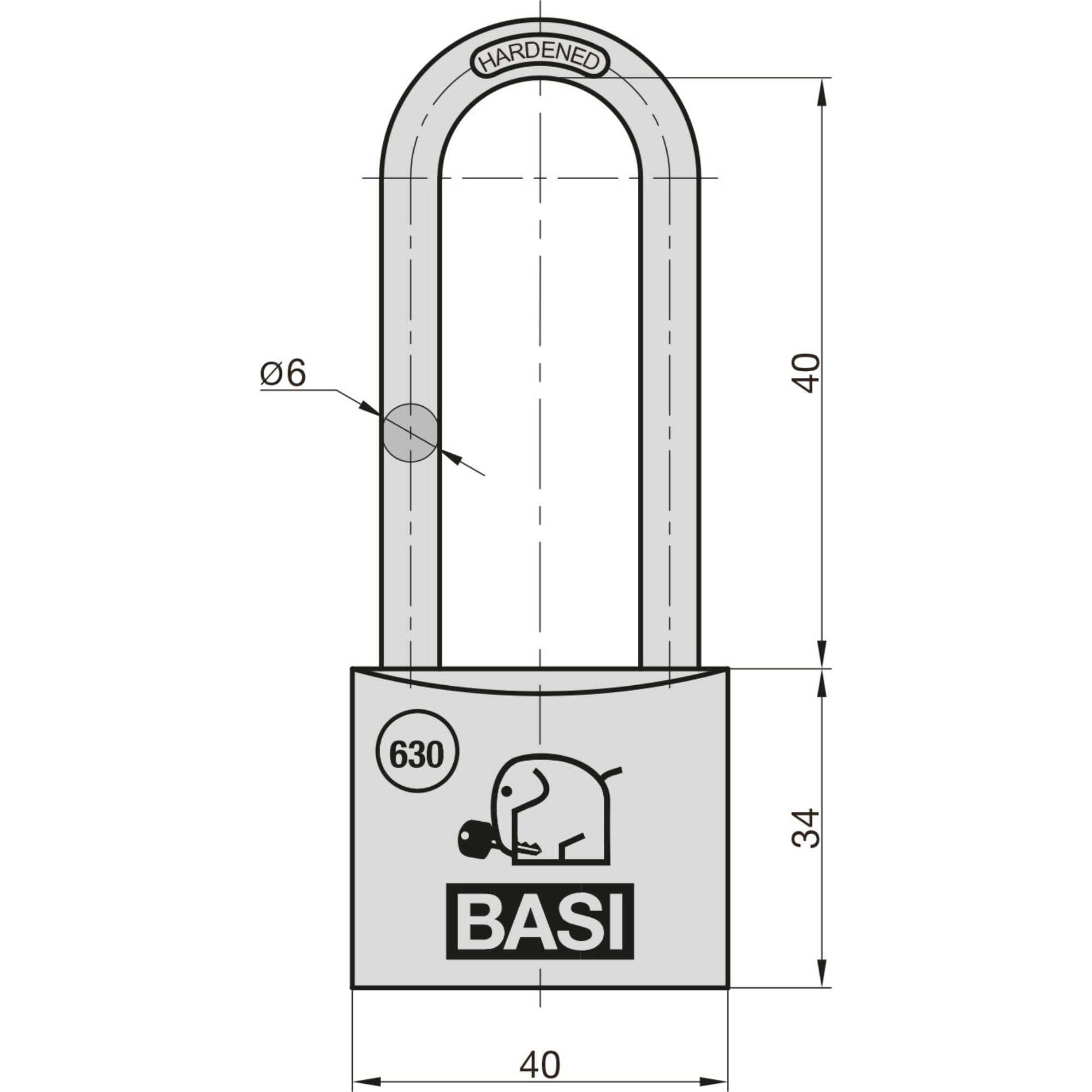 BASI | Set di 12 lucchetti | 40 mm | autobloccanti | staffa alta | alloggiamento in alluminio massiccio | staffa in acciaio temprato | lucchetto sicuro | spessore 6 mm | 12 pezzi