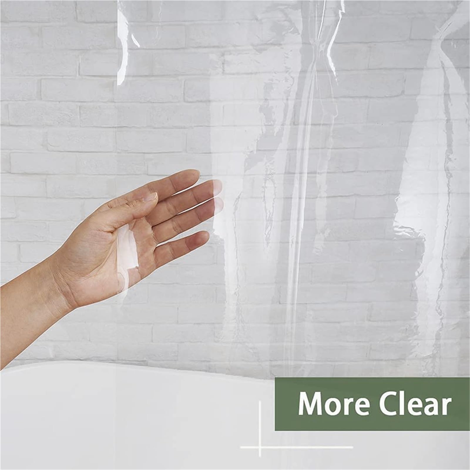 Cortina de Ducha Revestimiento de Cortina Ducha Transparente Impermeable, Cortinas baño antimoho con Ganchos, Decoraciones for el hogar(180x200cm)