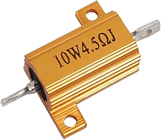 Aexit Gold Tone Fixed Resistors Aluminum Housed Casing Resistor 4.5 Ohm Single Resistors 5% 10W