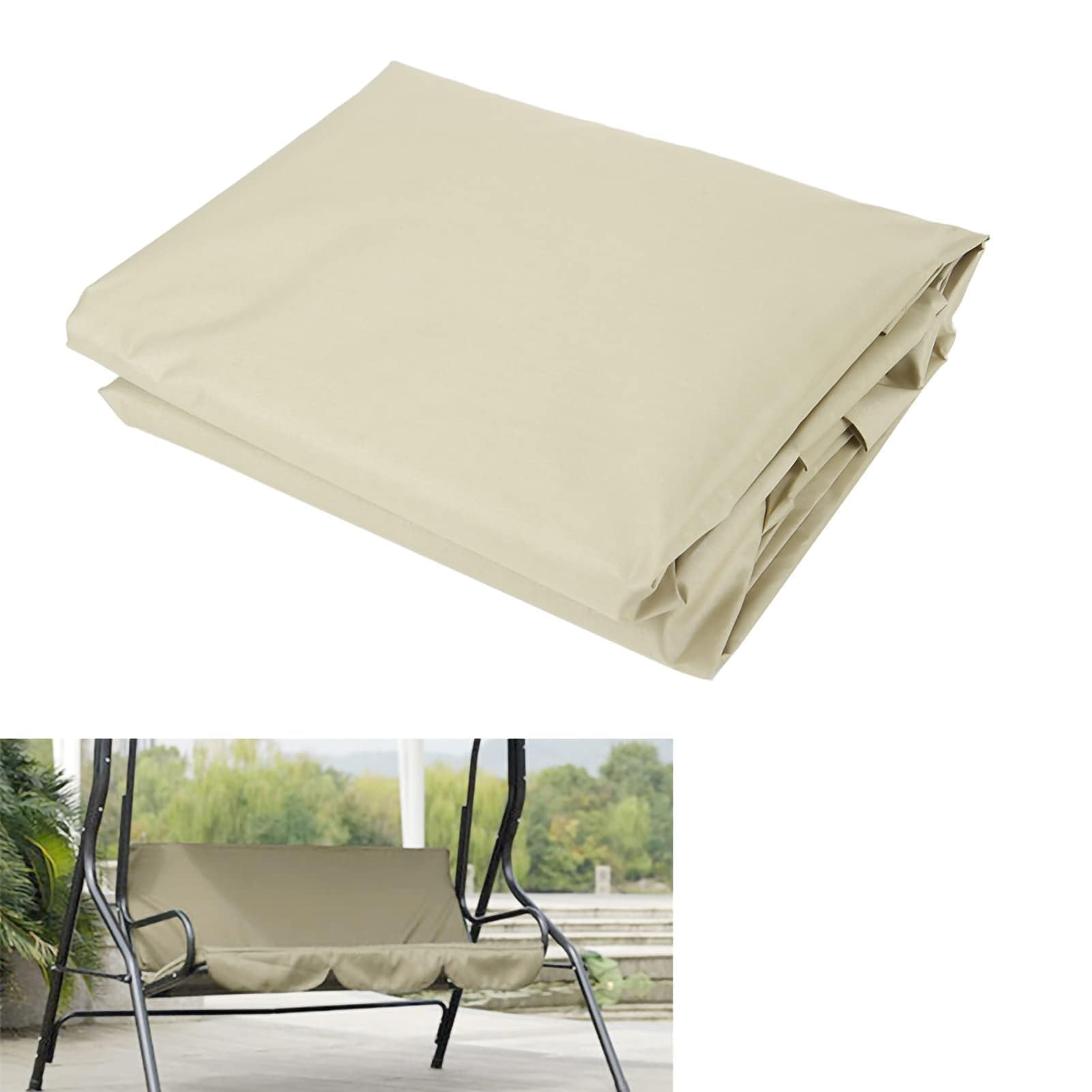 Headerbs Funda de Cojín para Asiento de Columpio, Jardín, Patio, Exterior, Impermeable, Tafetán de Poliéster, Tres Plazas, Silla Columpio, Hamaca, Funda de Cojín 59,1 X 19,7 X 3,9