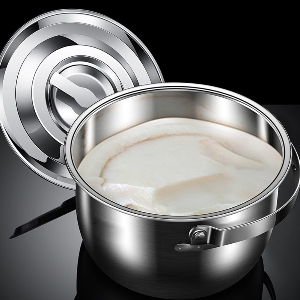 Filtro per olio in acciaio con coperchio, contenitore per olio da cucina, contenitore per olio da frittura (3,6 L)
