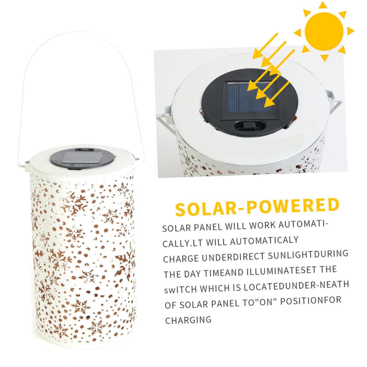HOMSFOU Linterna Solar De Hierro Forjado Lámpara Hueca Decorativa Exterior Decoración Solar