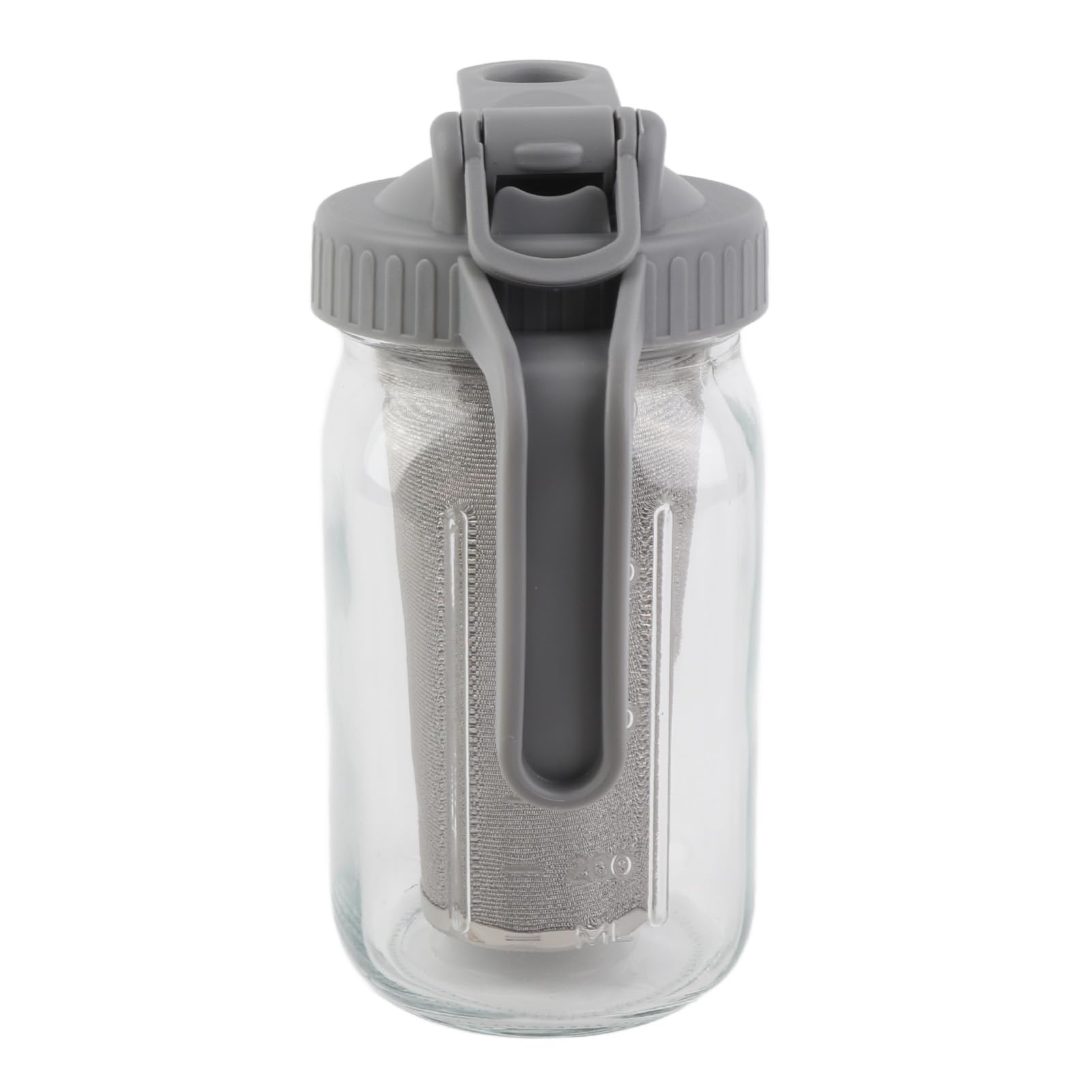 Jarra de cristal con tapa para conservas, 1 cuarto (32 o-z/1 l), jarra de agua a prueba de fugas con boca ancha y tapa de filtro, jarra de cerveza fría para agua, zumo, leche, té, café helado y