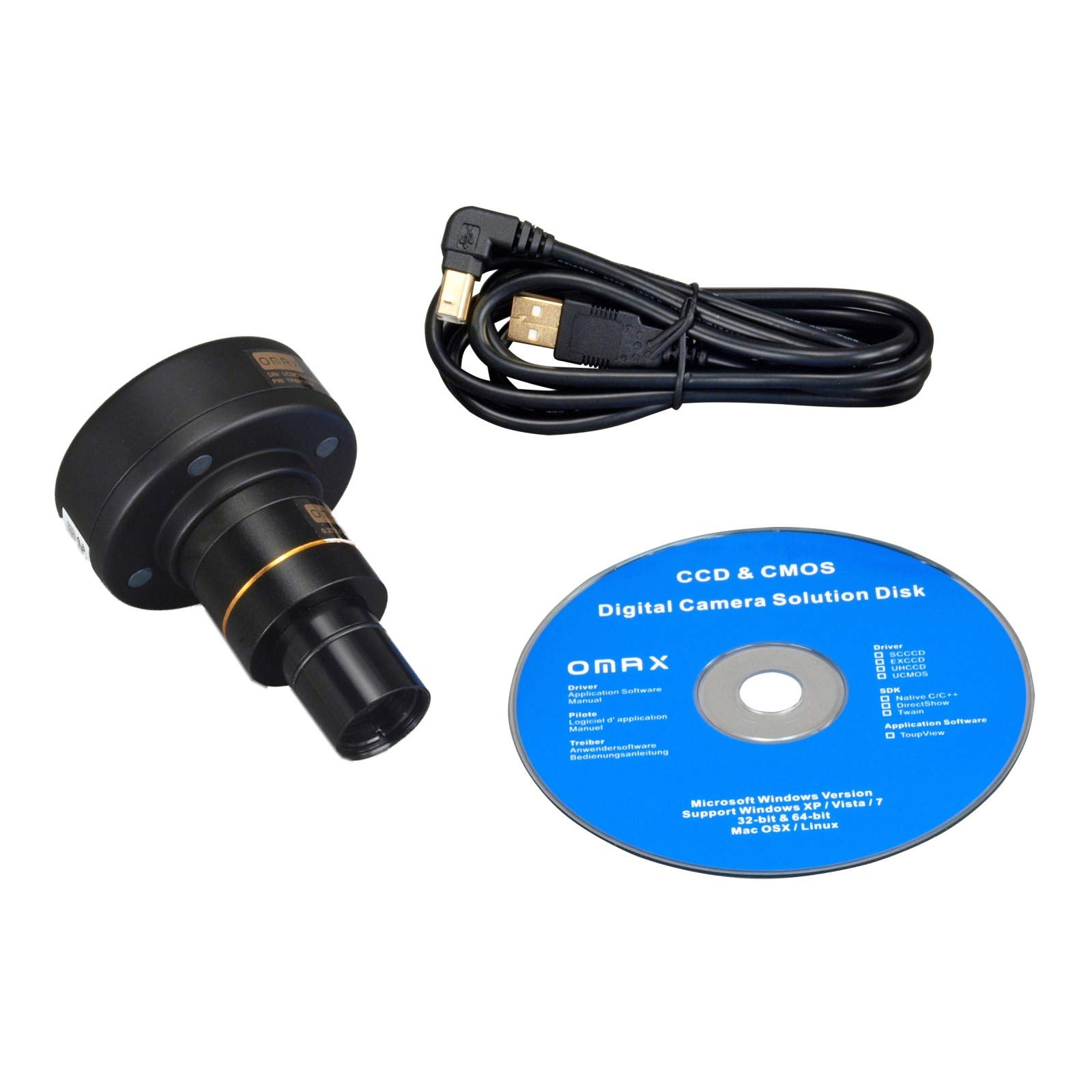 AmScope M837ZL-PHC2-C50U OMAX 40X-2500X Trinokulares LED-Verbundmikroskop mit Phasenkontrast und 5MP-Digitalkamera