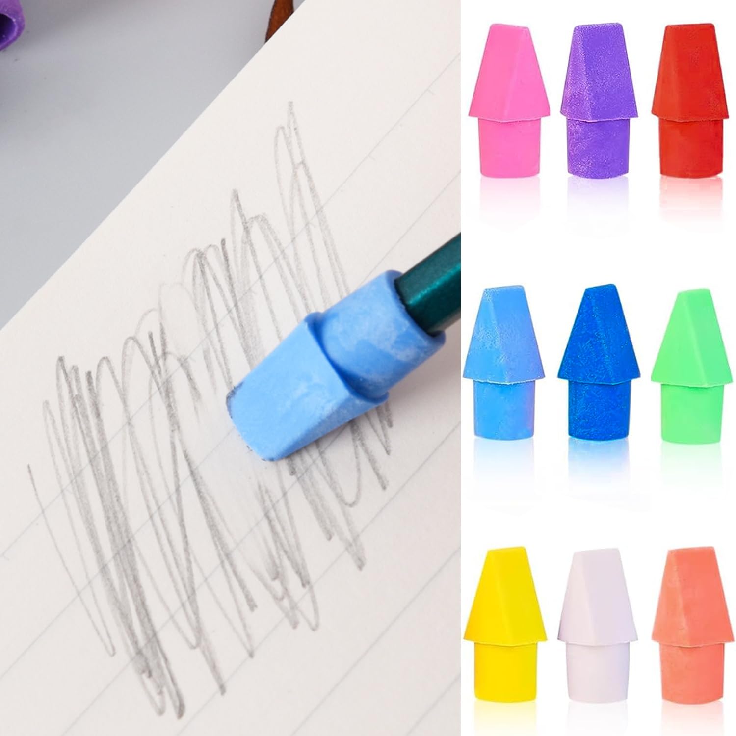 20 PCS Color Pencil Caps Erasers, Kid & Art Drawing Erasers, Teacher & School Supplies