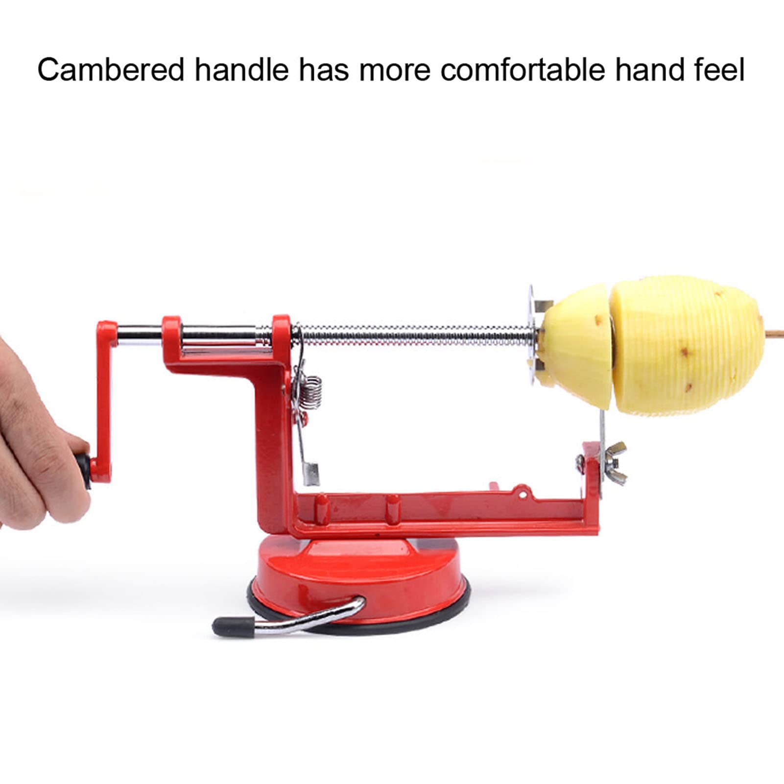 Alvinlite 3 in 1 Efficient Apple Potato Cumber Peeler Corer Slicer, Easy to Use Mannual Spiral Steel Stainless Blades for Pies Hash Browns Desserts Snacks Salads Fruits Veggies Mashed Potatoes Meals