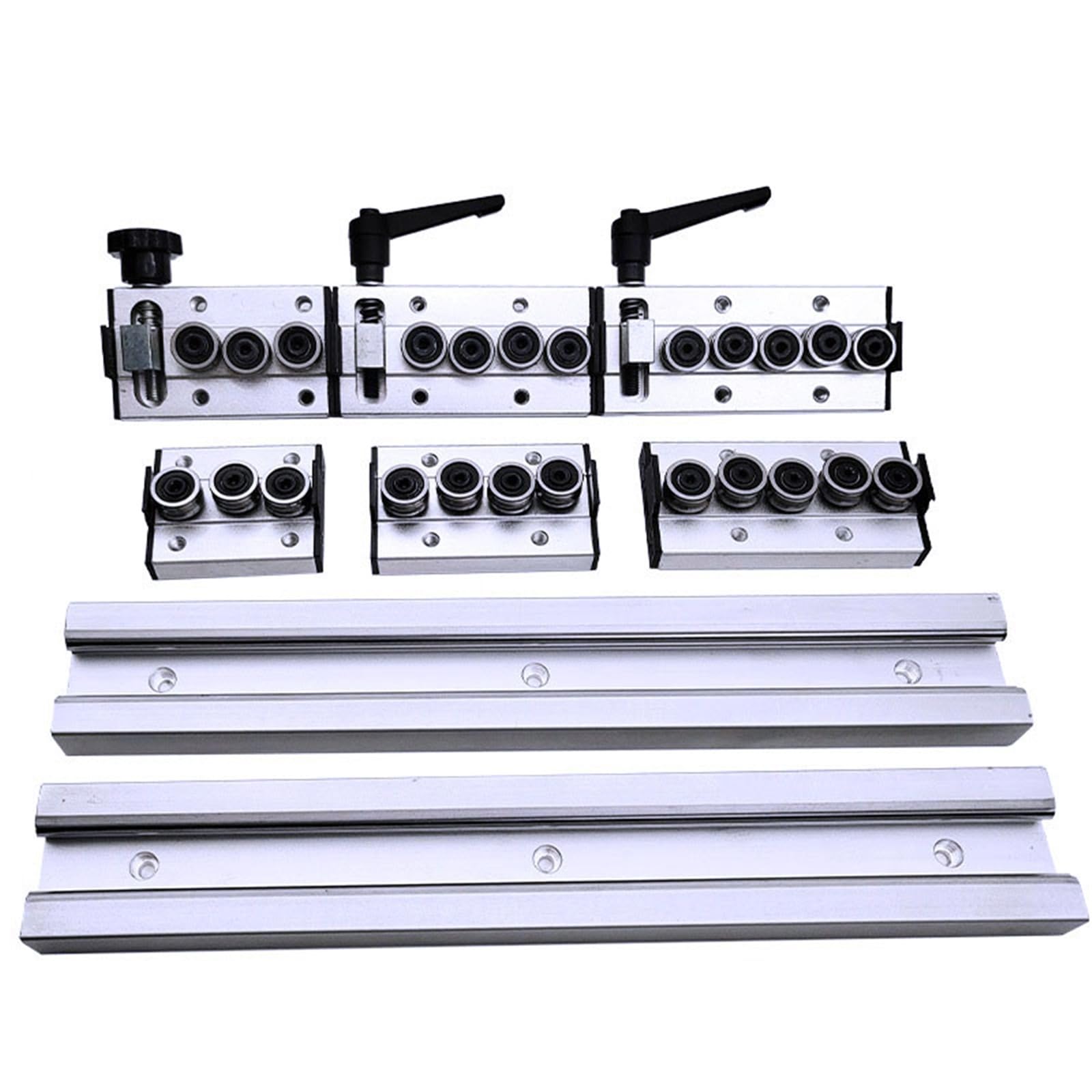 GTPBAO SGR20 – Guide linéaire à double axe intégré, Rail de mouvement linéaire de 60mm de largeur, bloc coulissant verrouillé à 4 roues SGB20-4UU for le travail du bois rail de chargement