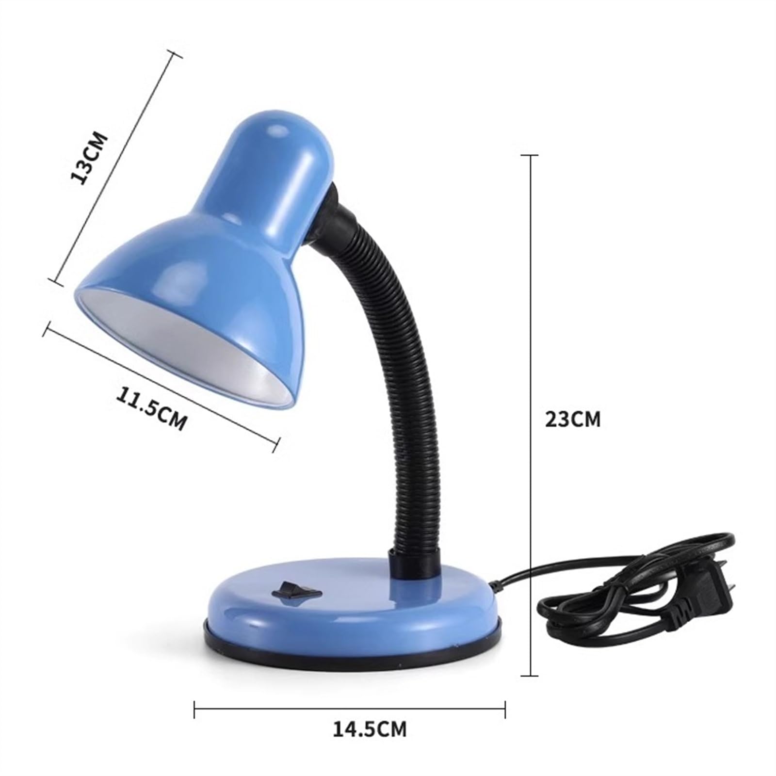 Lampe de Bureau Lampe de bureau, lampe de bureau LED de protection des yeux, lampe de lecture enfichable avec tête de lampe E27 et tuyau de réglage universel, 3 modes d'éclairage, interrupteur à bouto