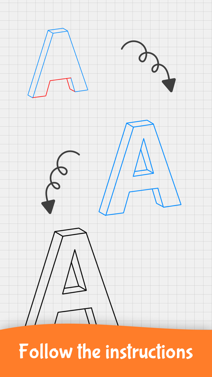 Drawing By Letters How to Draw 3D Alphabet : Step by Step Tutorials - App on Amazon Appstore