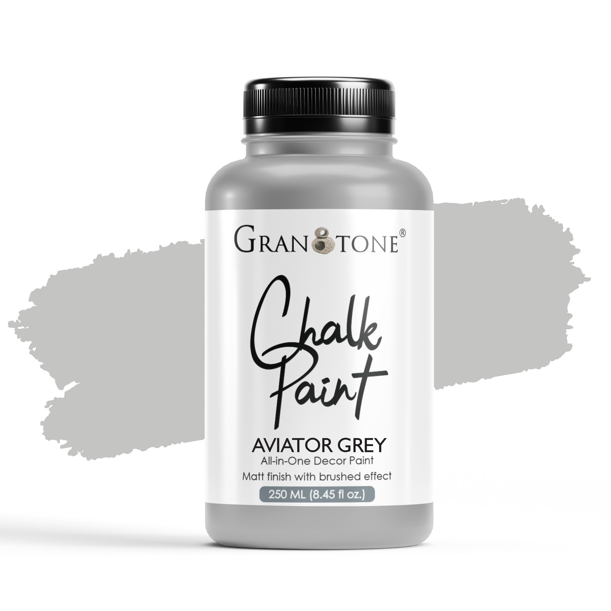GRANOTONE Chalk Paint for Furniture, Home Decor, Crafts - Eco-Friendly - All-in-One - No Wax Needed- 250 ML (AVIATOR GREY)