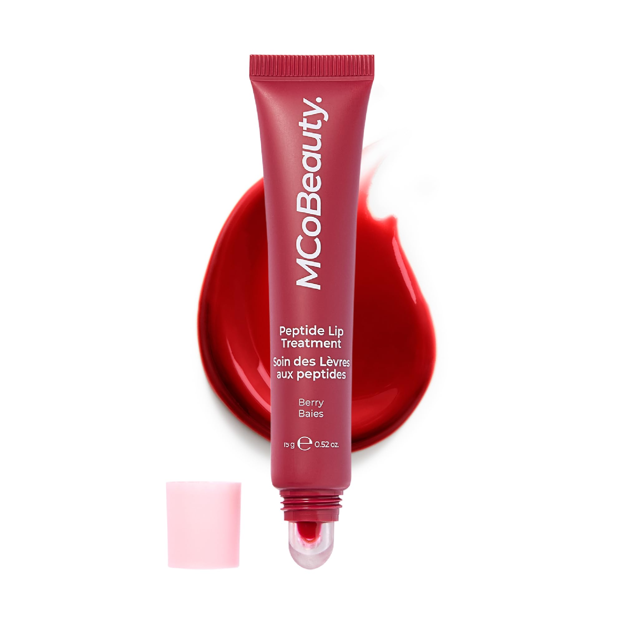 MCoBeauty, Peptide Treatment, High Gloss Lip Plumper with Peptides and Shea Butter, Cherry Red Shade, Moisturises and Smooths
