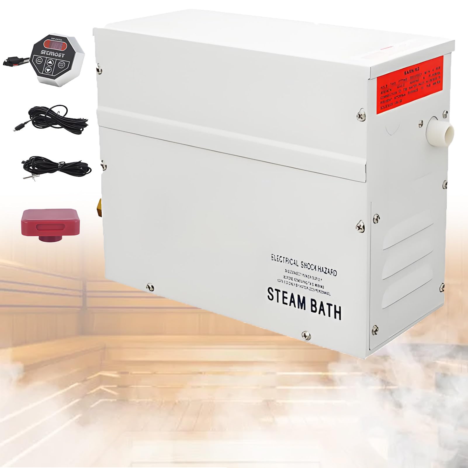 Ofyphth Luxury Steam Generator Shower System Kit, Complete Home Steam Sauna Spa Steam Bath Generator, Auto Drain System, 3-21kw Optional, for Home Spa Bathroom. 3KW