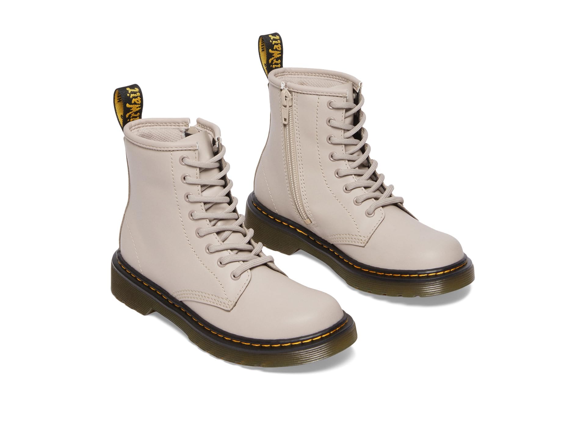 Dr. Martens Kid's Collection 1460 Lace Up Fashion Boot (Little Kid/Big Kid) - Boots for Kids - Rubber Outsole Vintage Taupe 1 UK (US 2 Little Kid) M