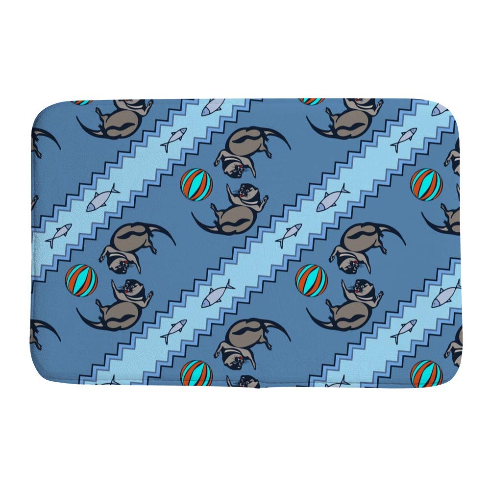 Tapis de bain loutre bleu pour habiller la salle d'eau familiale CHEHONG