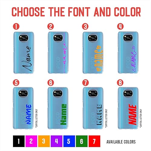 Miniatura 2 de INSTACASE Funda compatible con Xiaomi Poco X3 Pro personalizada con tu nombre, protector compatible con Xiaomi Poco X3 Pro personalizable, funda