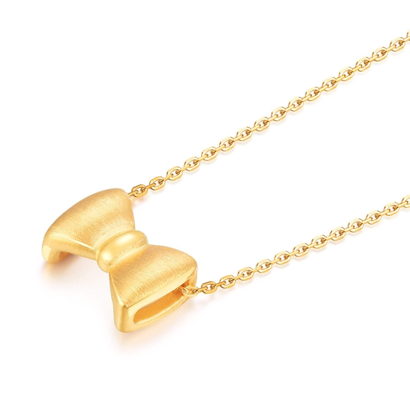 Collar con colgante de mariposa para mujer, oro amarillo de 18 quilates, joyería de boda, novia