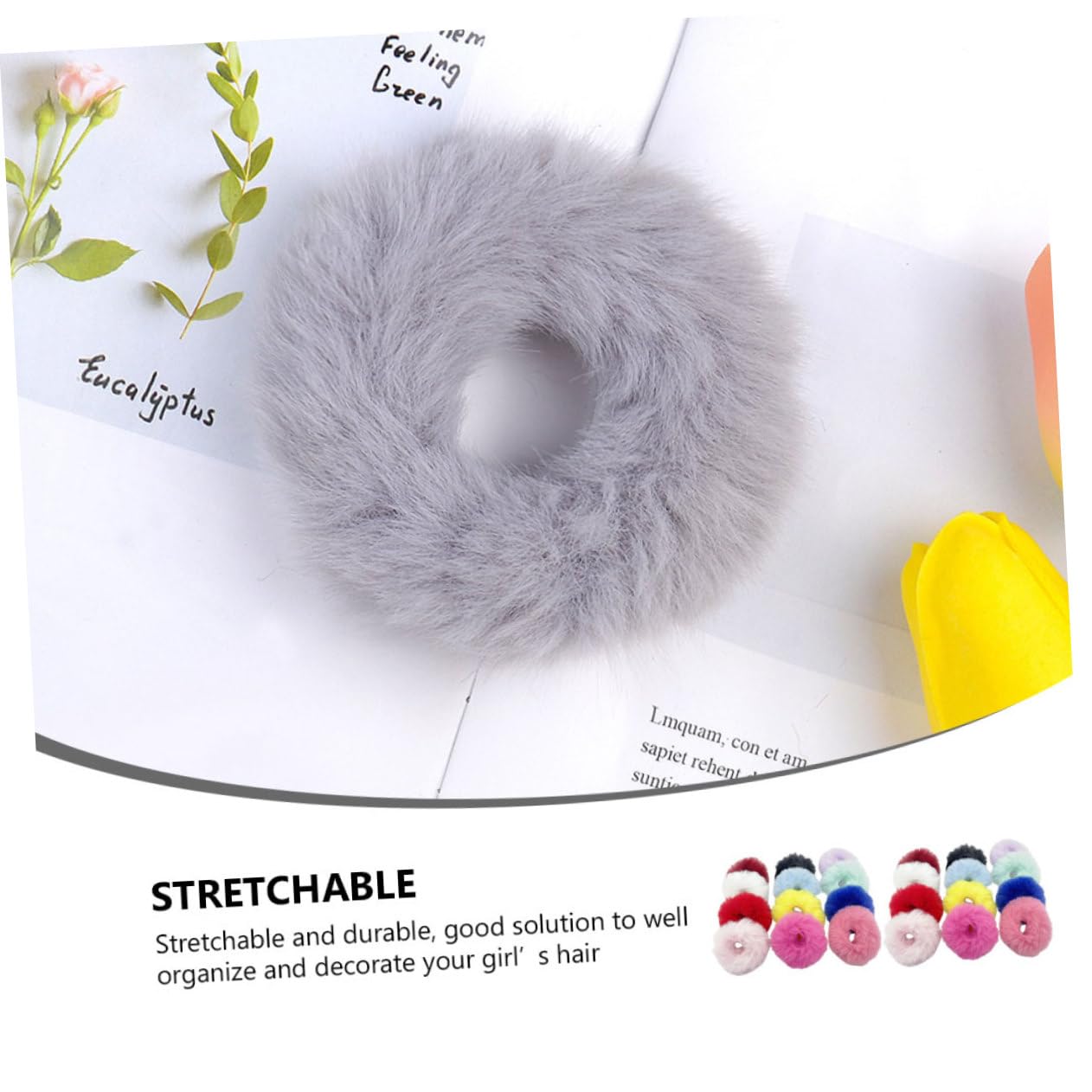 Hemobllo 30 Bandas Elásticas Cabello de Felpa, Simples y Elegantes, Buena Elasticidad para Mujeres y Niñas, Accesorios para Organizar el Cabello Estilo