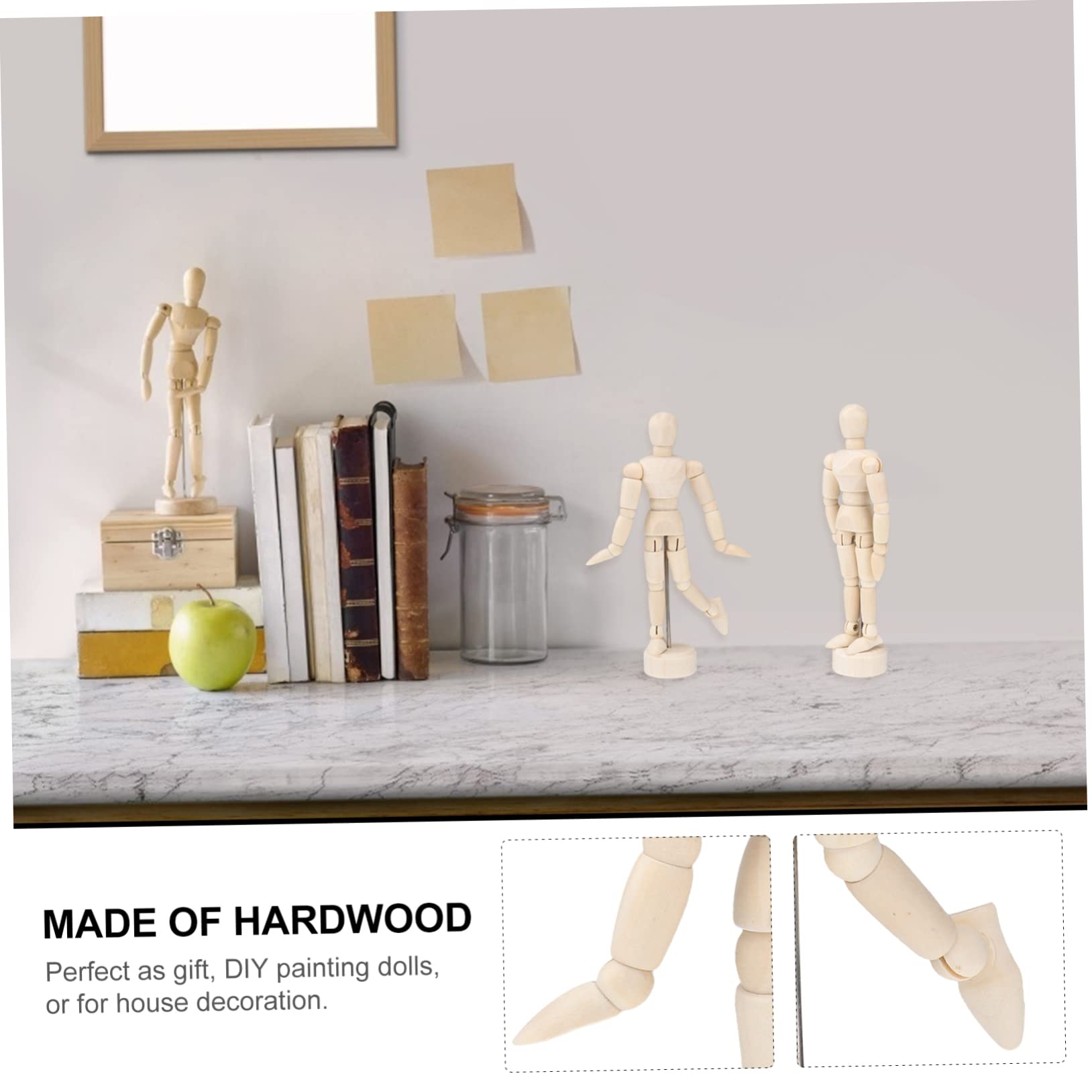 Lot De 3 Mannequins De Dessin en Bois Figurines De Corps Humain pour Artistes Base Articulée Corps Flexible Modèle Articulé Mobile 3 Pièces X 3