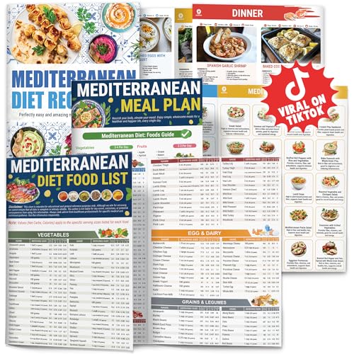 Set 3 Mediterranean Diet Chart Food List 2026, Mediterranean Ingredient Meal Plan, Serving Sizes Calories Net Carbs, Weight Loss Diet, Diabetes-Friendly, Heart Healthy, Easy Recipes for Beginners