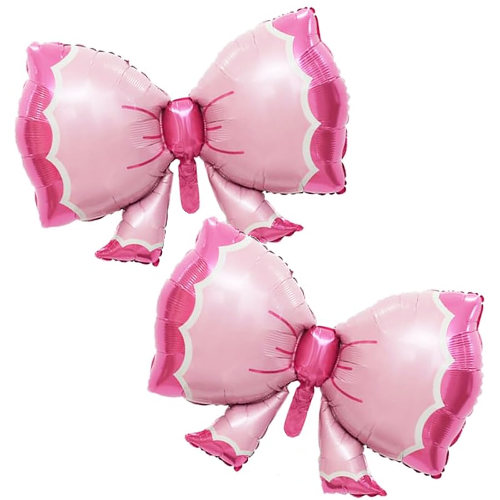 Elaliyi Pink Bow Balloons - 2 Piece Bowtie Foil Balloons for Wedding, Baby Shower, Party Gift & Kids Theme Decoration