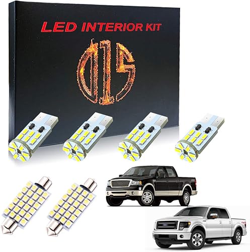 Kit de luces LED para interiores, accesorios para Ford F150 1997-2014 6000 K, bombillas de matrícula de carga con cúpula blanca (12 piezas)