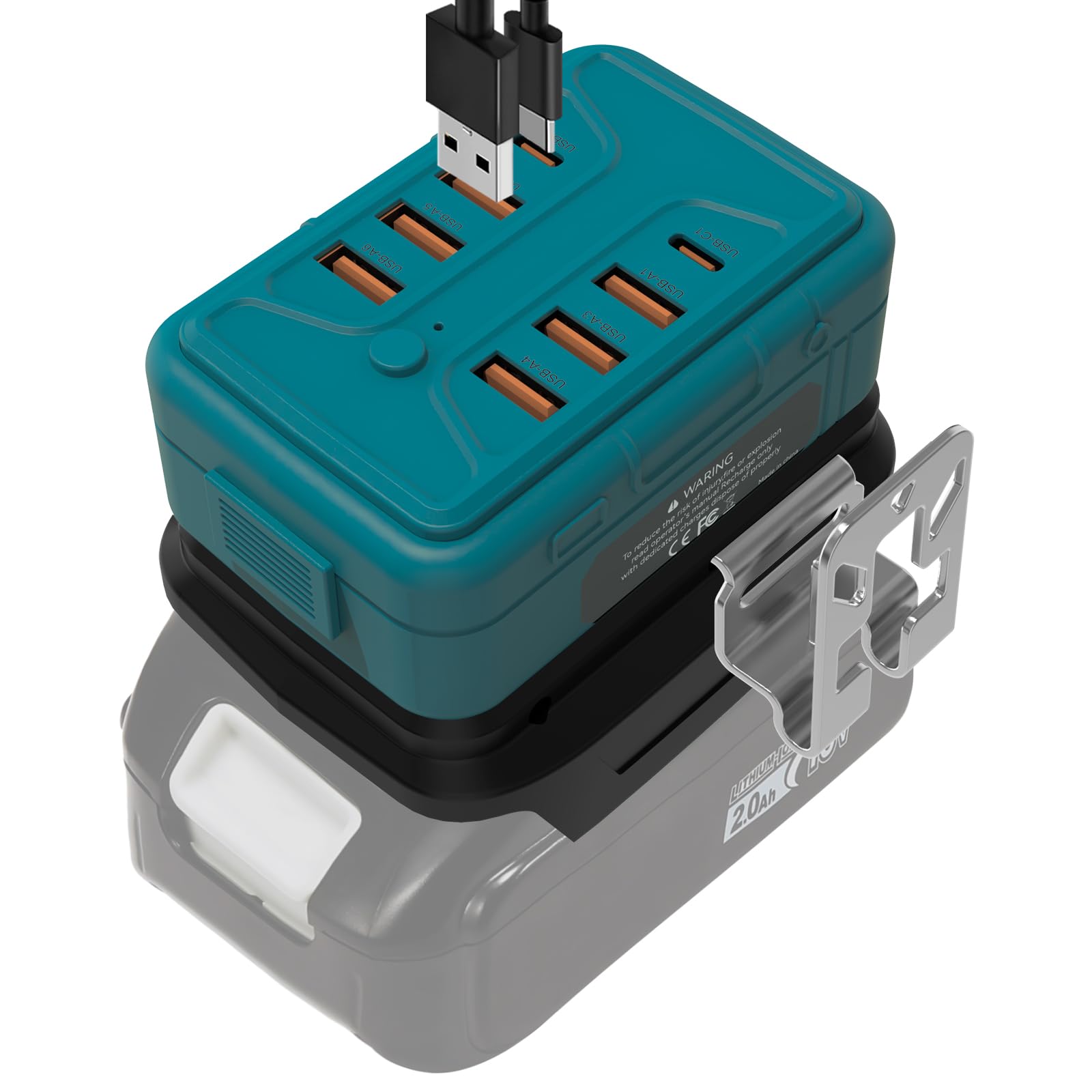 Adaptador USB Para Batería Makita 18V: Cargador De Teléfono 2 Puertos – Convierte Tu Batería En Power Bank