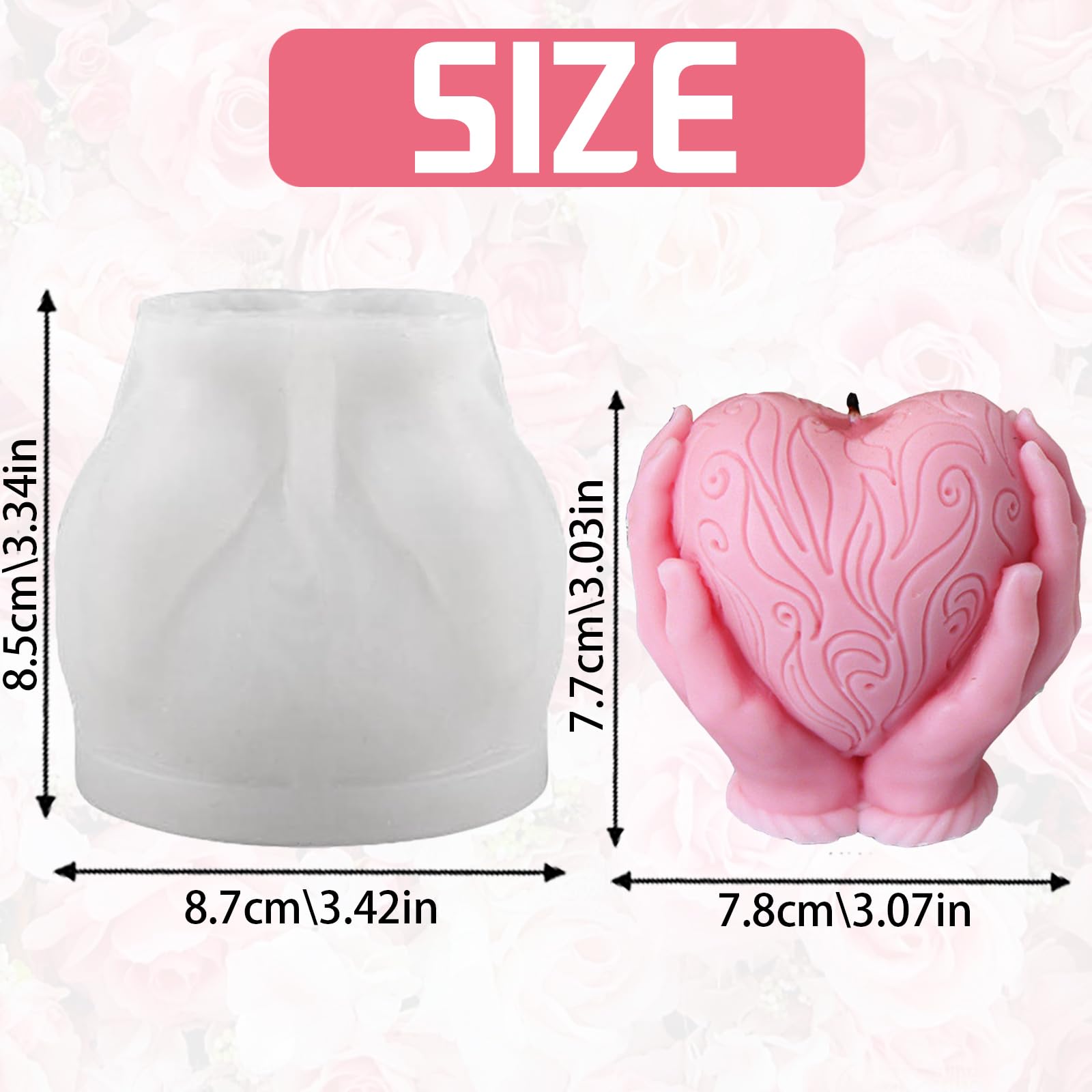 Moule Silicone Cœur Rose - Pour Bougies, Savons, Pâtisseries - Saint-Valentin, Cadeau Romantique