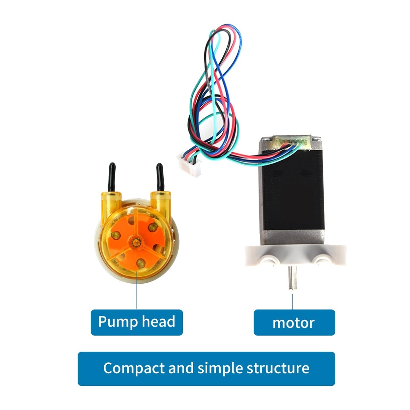 Máquina de Llenado, Bomba peristáltica KAS 12V 24V Bomba autocebante de bajo flujo con motor paso a paso 3 rotores Bomba dosificadora de alta precisión(B04,Pump head-3)