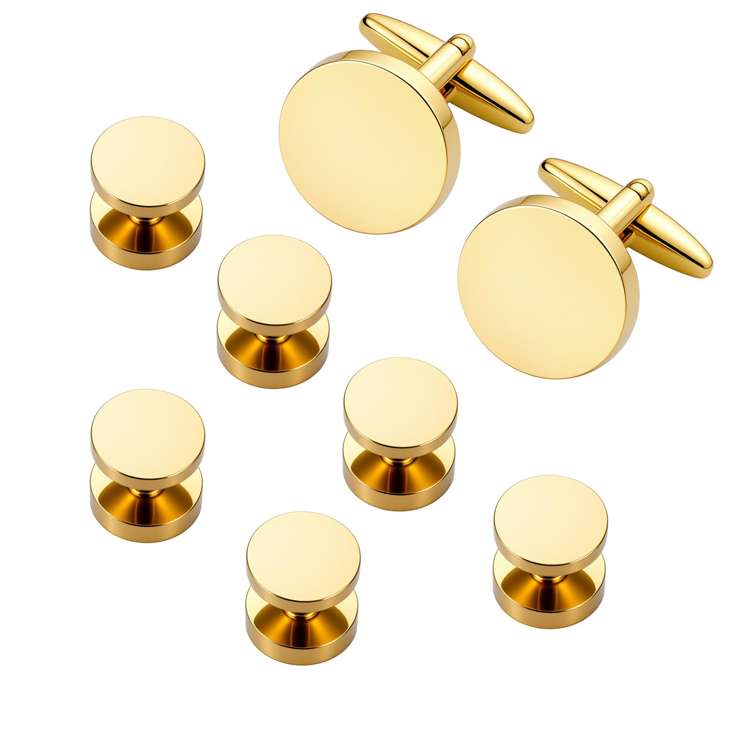 DannyshiCufflinks for Men and Tuxedo Shirt Studs Set with Gift Box Stainless Steel Cuff links