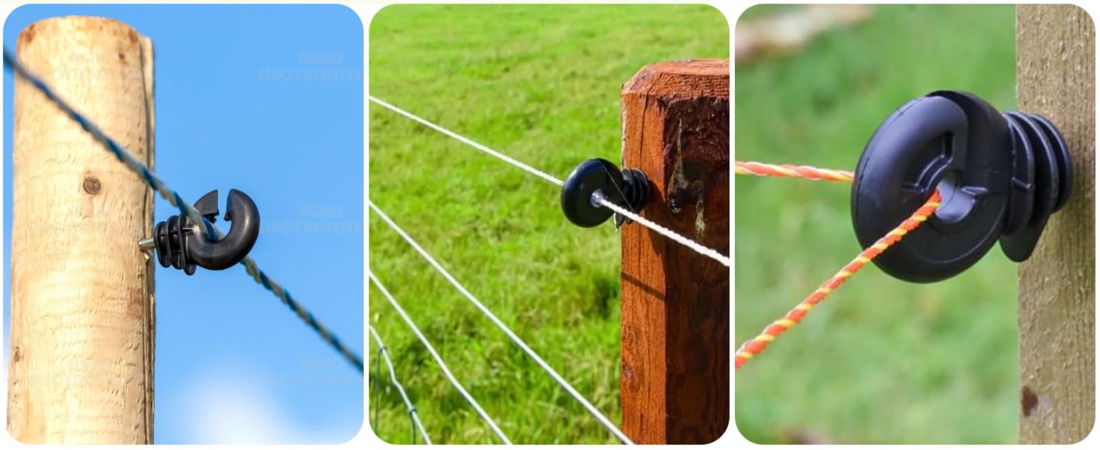 100 Pezzi Isolatori Ad Anello, Isolatori per Recinto Elettrico, isolatori a vite, accessori per recinzioni elettriche per pali in legno, la recinzione degli animali da fattoria Isolatori (100 Pezzi)