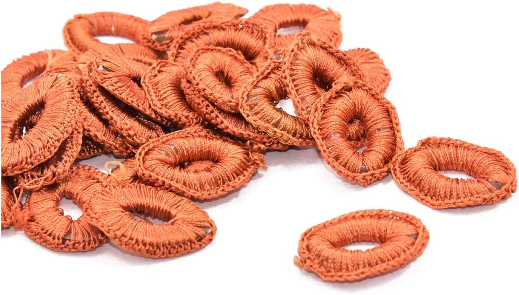 The Design Cart 240pc (2cm * 1.5cm) Army Green Oval Crochet Thread Rings for Making Jewellery | Crochet Thread Rings.