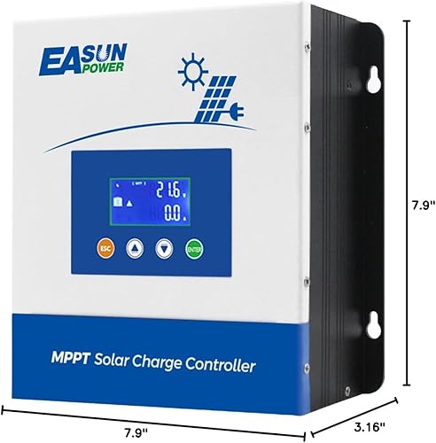 Miniatura 9 de POWLAND 60A Controlador de carga solar MPPT, 12V24V36V48V Auto, Regulador de pantalla LCD de entrada máxima 150V Controlador de carga inteligente