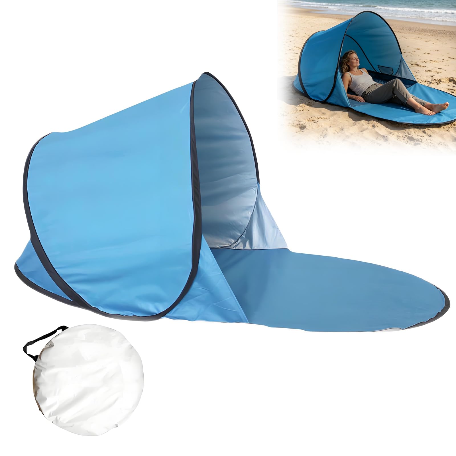 Beach Tent,Super Easy Pop-Up, Large Space,UV Protection Pop Up Beach Tent,Premium Quality, Lightweight & Portable, Versatile Outdoor Shade,Compact Folded Size,Portable & Easy Set Up Outdoor (Blue)