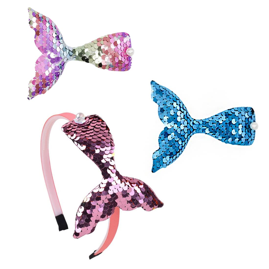Melbees by Yellow Chimes Hair Bands for Girls Kids Hair Accessories for Girls Baby Hair Band 1 Pcs Sequins Studded Mermaid 2 Pcs Hair Clips for Girls Kids Head Bands for Girls Kids & Toddlers (B09GK6GND1) Amazon Price History, Amazon Price Tracker