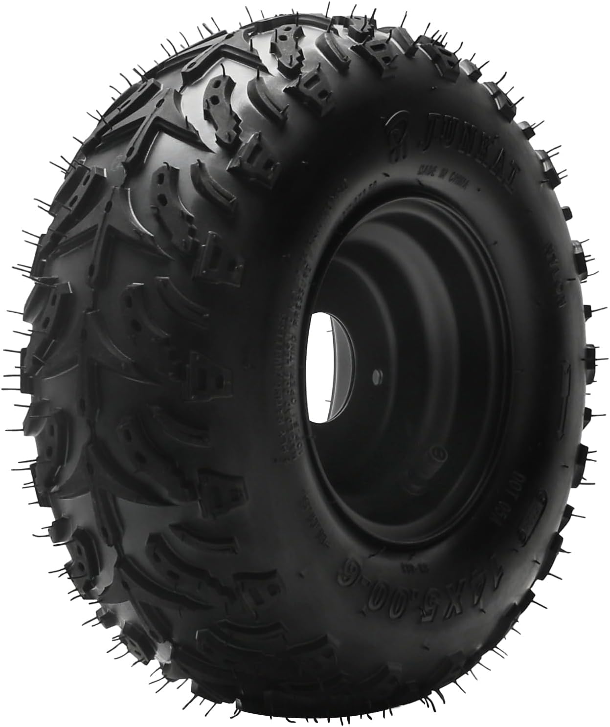 14x5.00-6 All-Terrain Go Kart & Mini Bike Tire with 6" Aluminum Rim, Tubeless ATV Wheel Assembly, 2-Ply 308lb Load, Universal Off-Road Quad, Golf Cart, UTV Front Hub 17mm