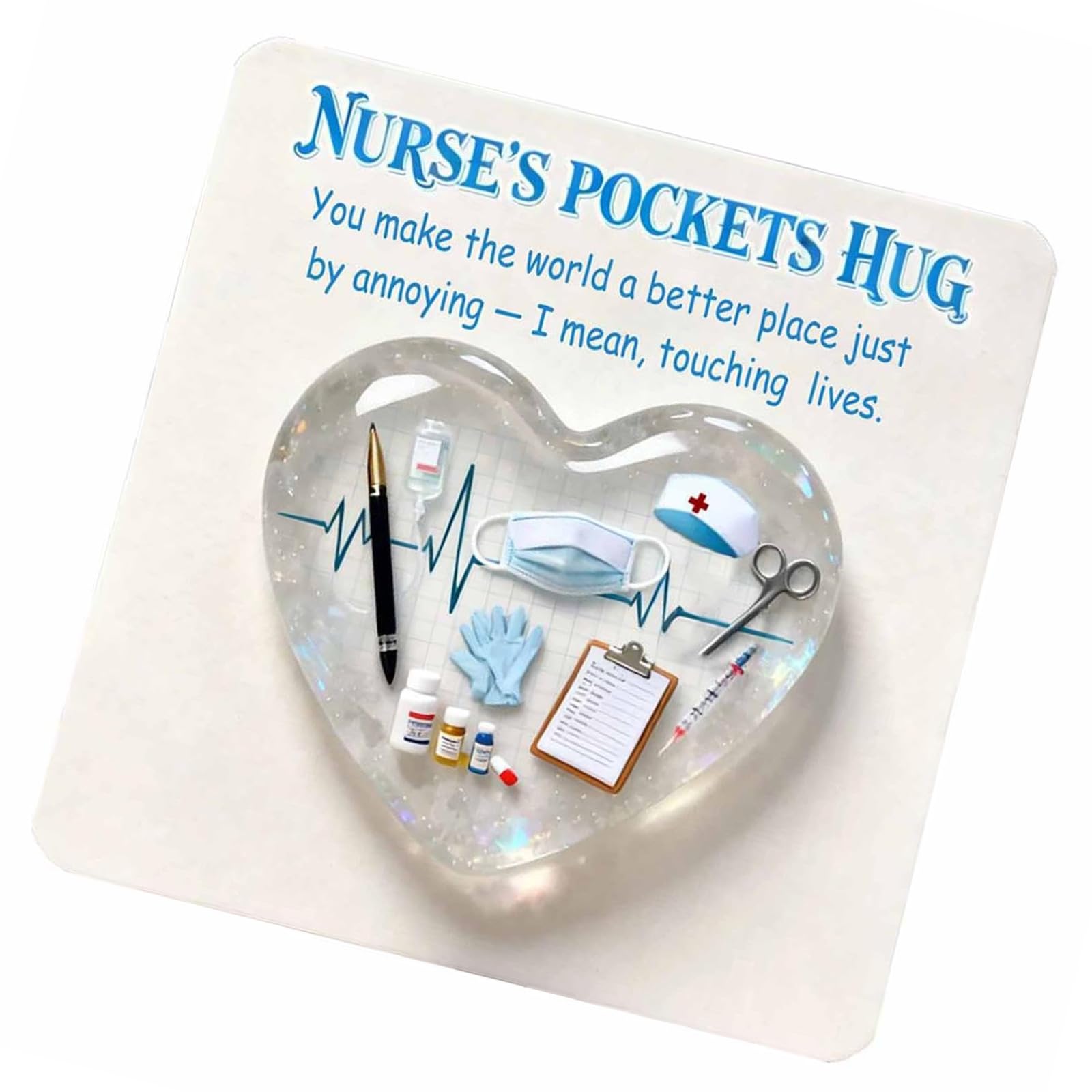 Hsyzygian B Nurse Hug Acrylic Motivational Souvenir Portable Inspirational Card For Irthdays And Anniversaries Nurse Love Card