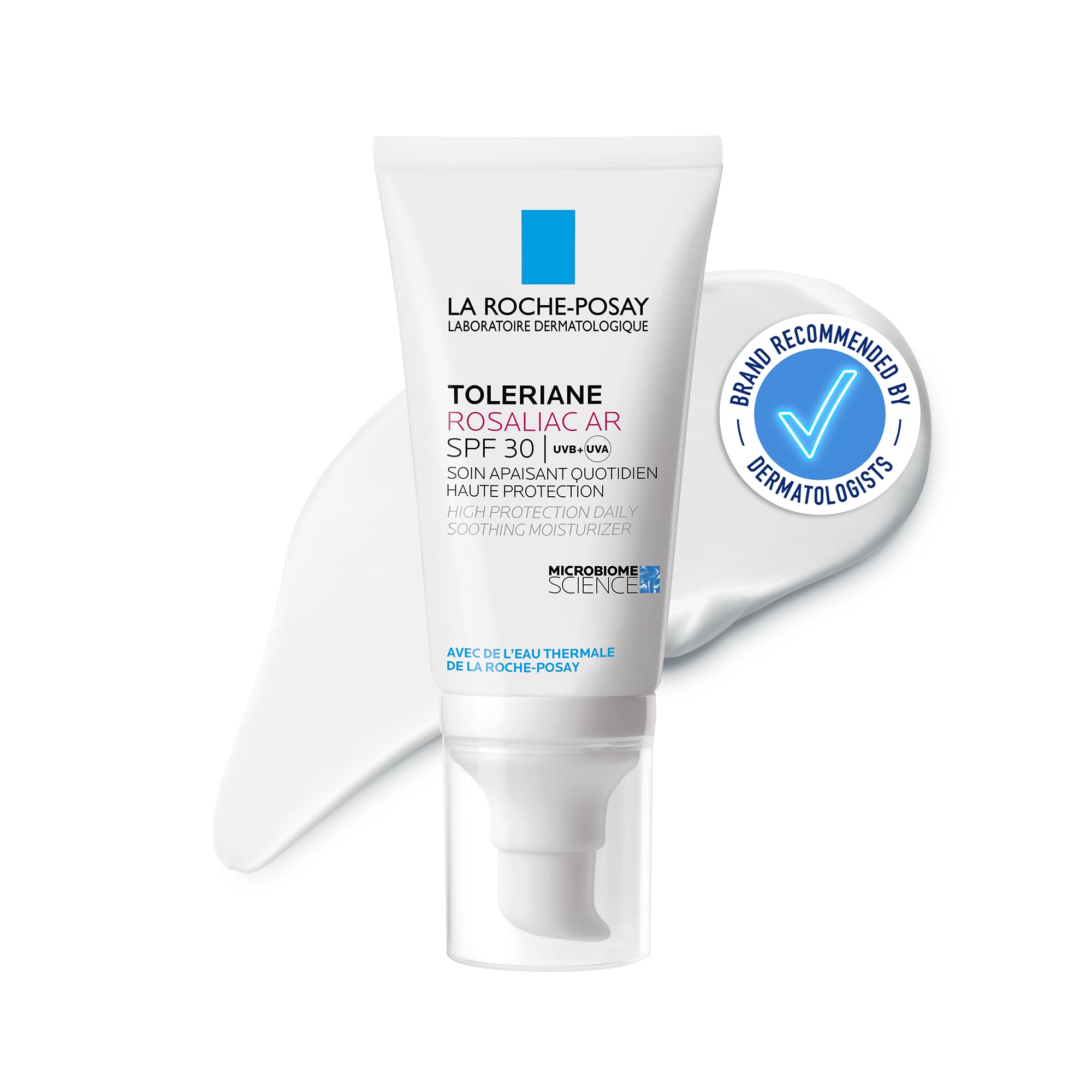 La Roche-Posay, Toleriane Rosaliac AR, Idratante SPF30 Anti-Rossore, Lenisce e Protegge, Frazione Probiotica, Senza profumo, Pelle sensibile con tendenza alla couperose, tendente alla rosacea, 50 ml