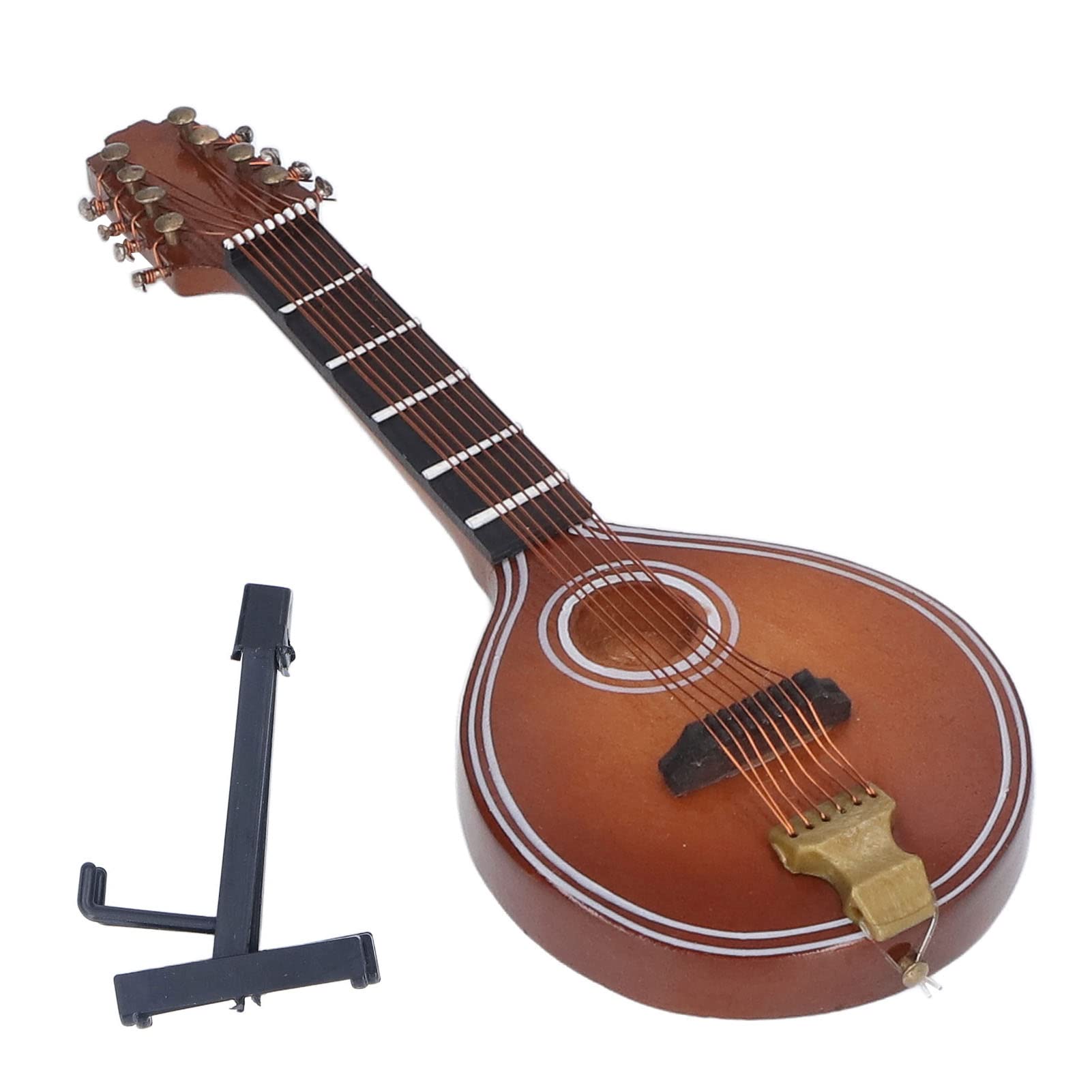 Tyenaza Mini mandoline instrument gain de place élégant fait à la main 8 cordes modèle de mandoline pour cadeaux décoration de la maison 12 cm