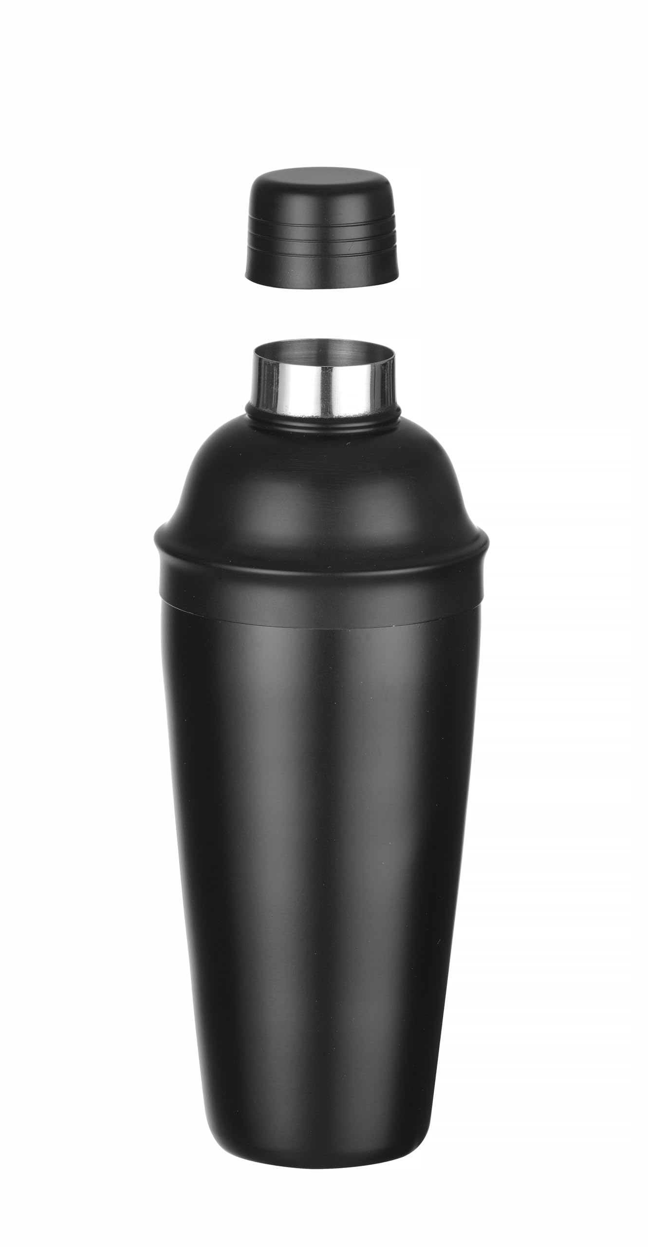 HENDI Shaker do koktajli, BarUp, ze zintegrowanym sitkiem, 3-częściowy, powłoka malowana proszkowo, shaker barmański, Cobbler shaker 0.8L, ø90x240mm, stal nierdzewna, czarny
